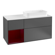 V&B Waschtischunterschrank Wandbeleuchtung Finion 120cm, Pl wh. m, Reg li Peo, Anthrac. m