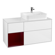 V&B Waschtischunterschrank Wandbeleuchtung Finion 120cm, Pl wh. m, Reg li Peo, glo wh. Lac