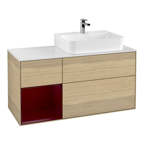 V&B Waschtischunterschrank Wandbeleuchtung Finion 120cm, Pl wh. m, Reg li Peo, Oa ven