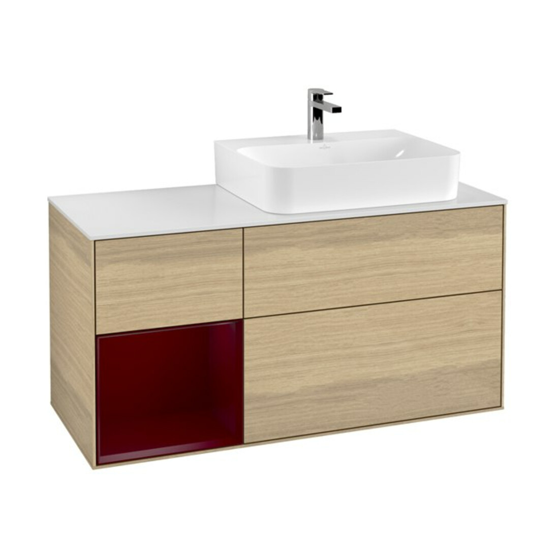 V&B Waschtischunterschrank Wandbeleuchtung Finion 120cm, Pl wh. m, Reg li Peo, Oa ven