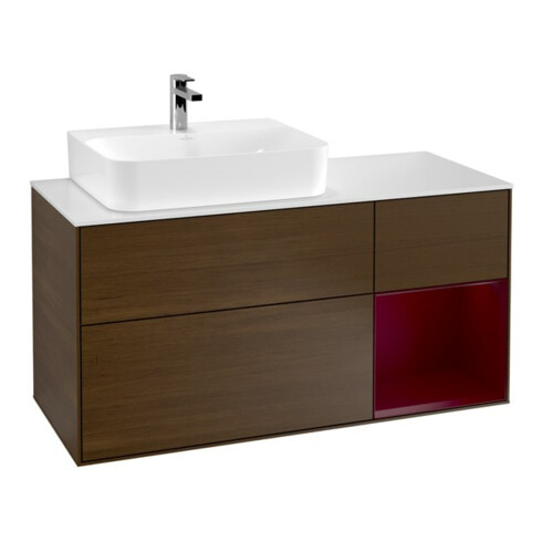 V&B Waschtischunterschrank Wandbeleuchtung Finion 120cm, Pl wh. m, Reg li Peo, wal ven