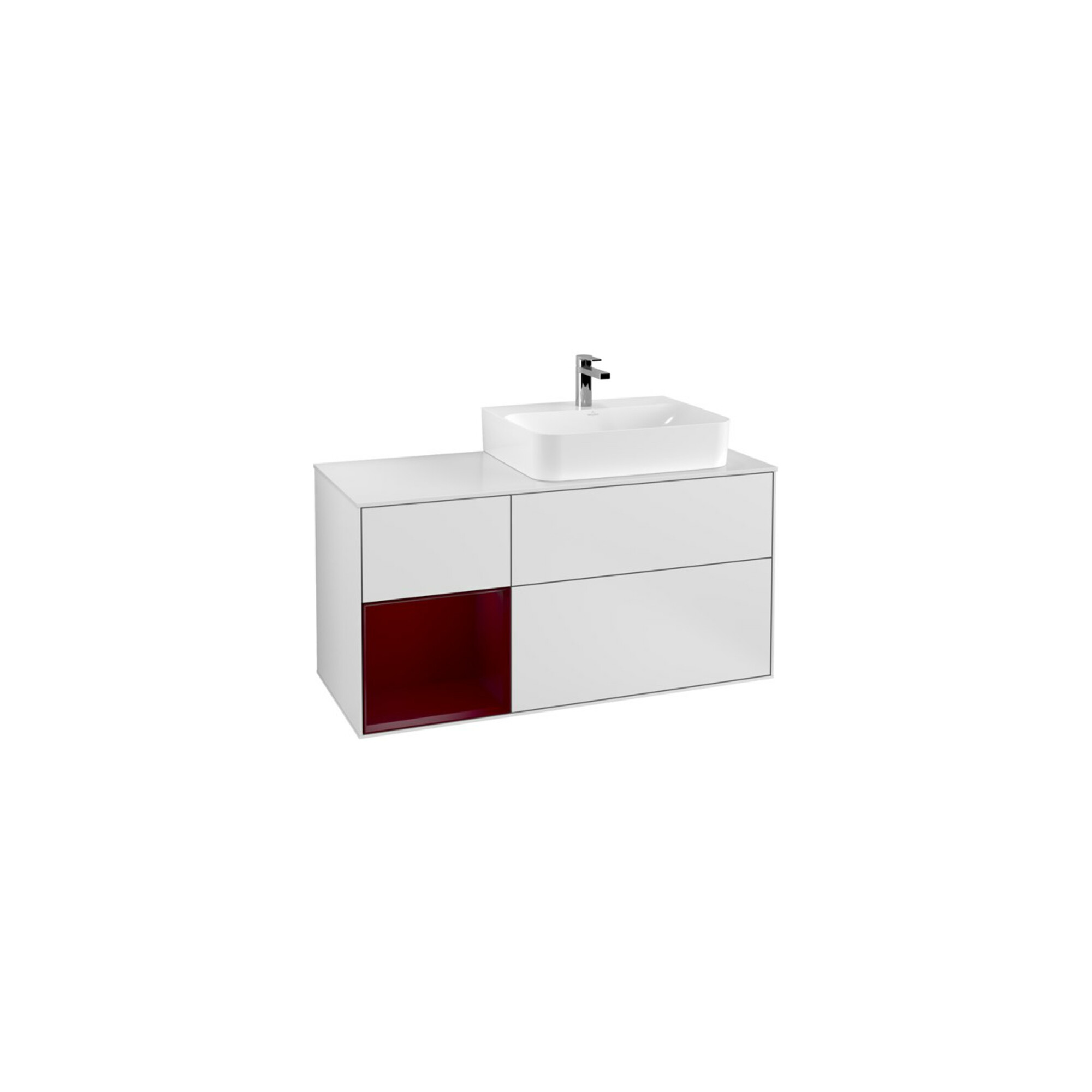 V&B Waschtischunterschrank Wandbeleuchtung Finion 120cm, Pl wh. m, Reg li Peo, wh. m Lac ; Villeroy & Boch