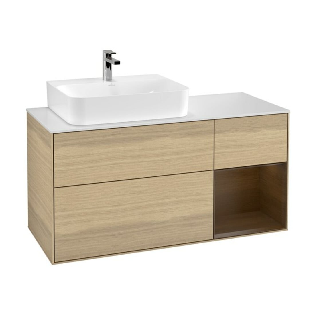 V&B Waschtischunterschrank Wandbeleuchtung Finion 120cm, Pl wh. m, Reg li wal ven, Oa ven