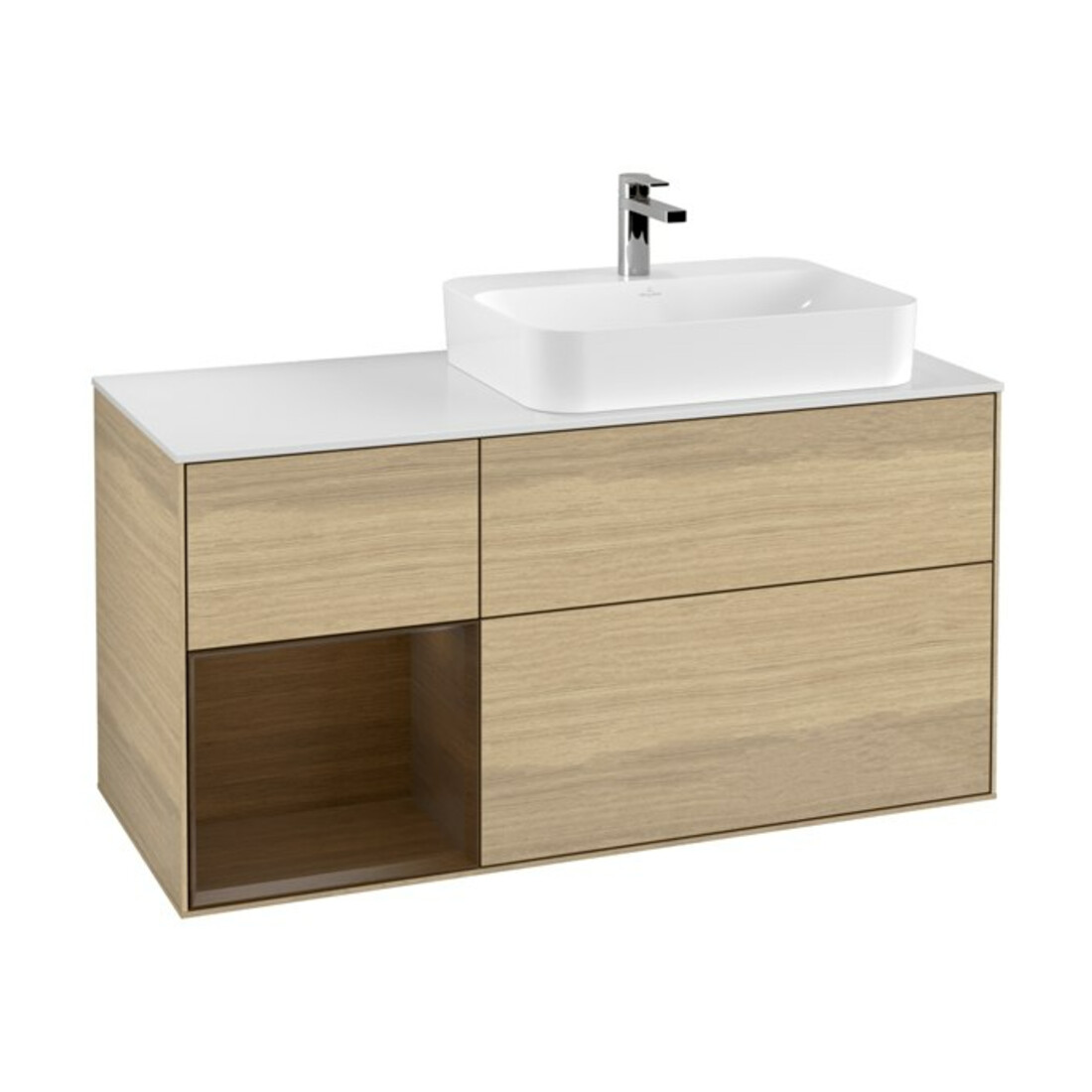 V&B Waschtischunterschrank Wandbeleuchtung Finion 120cm, Pl wh. m, Reg li wal ven, Oa ven