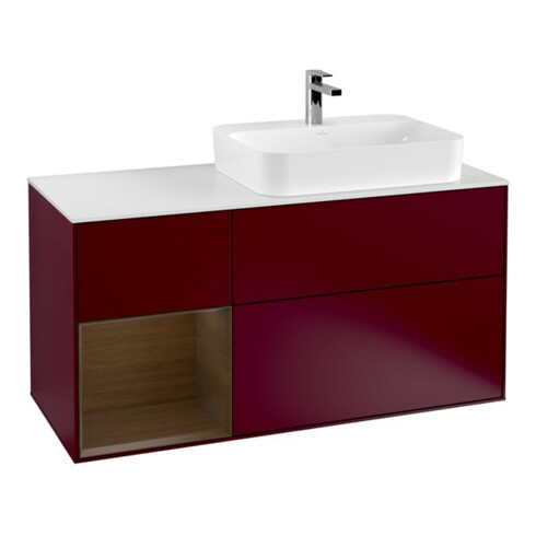 V&B Waschtischunterschrank Wandbeleuchtung Finion 120cm, Pl wh. m, Reg li wal ven, Peo m