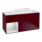 V&B Waschtischunterschrank Wandbeleuchtung Finion 120cm, Pl wh. m, Reg li wh. m Lac, Peo m