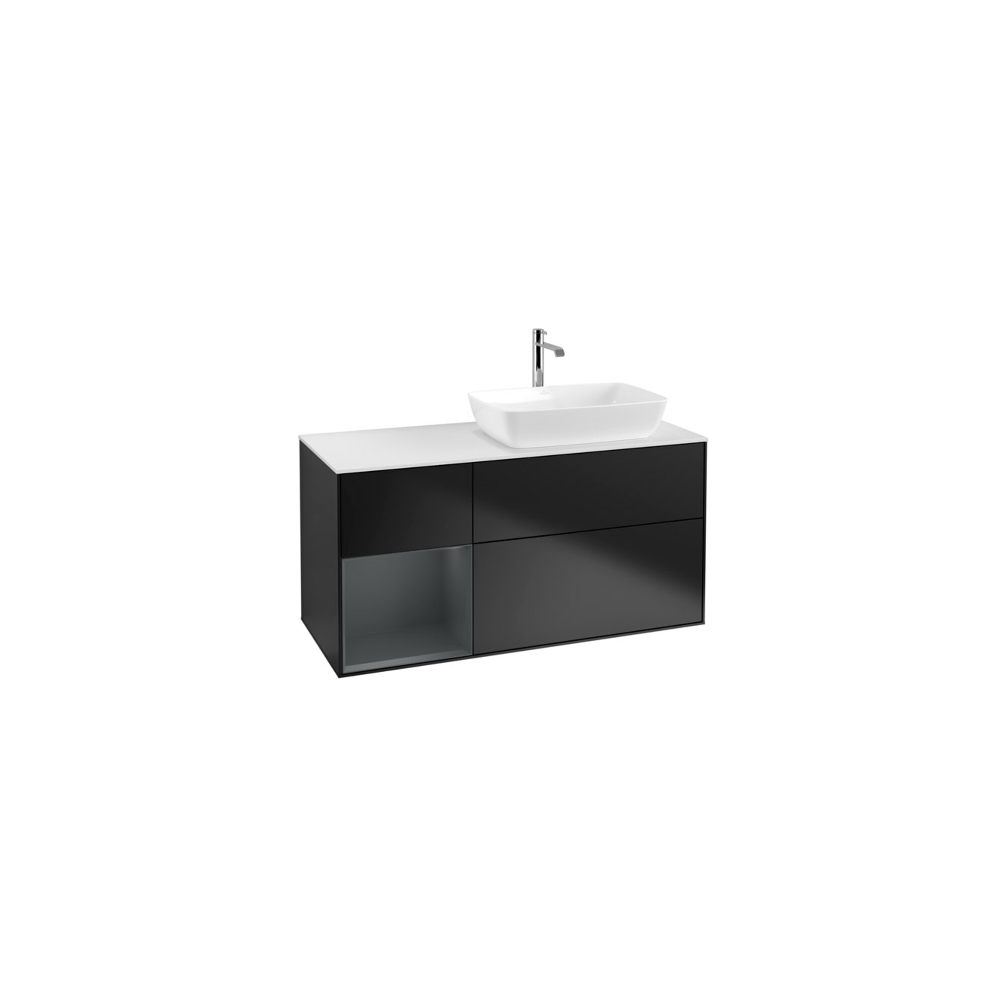 V&B Waschtischunterschrank Wandbeleuchtung Finion 120cm, Pl wh. m, Reg md m Lac, bla m Lac ; Villeroy & Boch