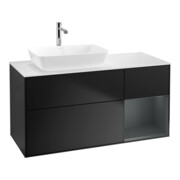 V&B Waschtischunterschrank Wandbeleuchtung Finion 120cm, Pl wh. m, Reg md m Lac, bla m Lac