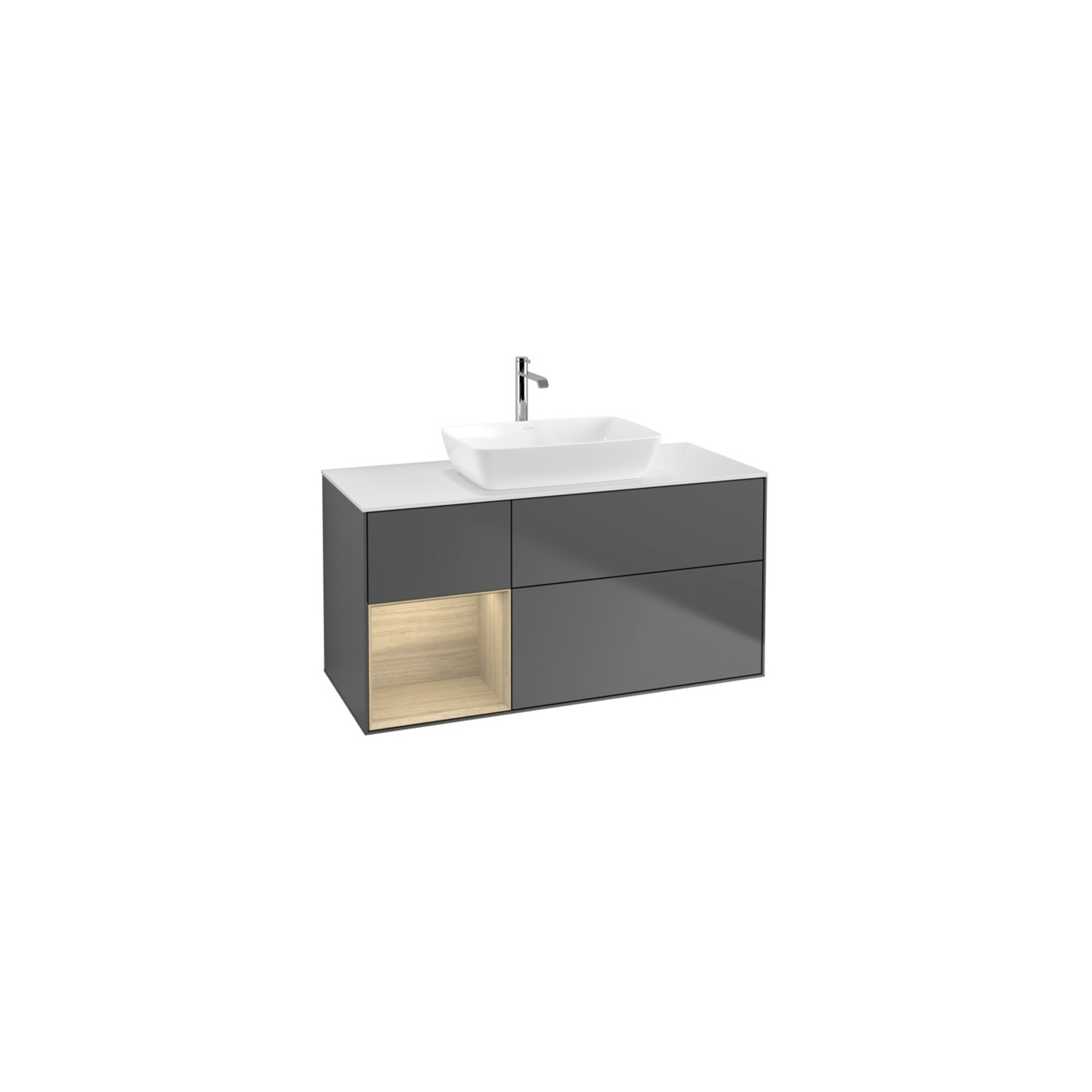 V&B Waschtischunterschrank Wandbeleuchtung Finion 120cm, Pl wh. m, Reg Oa ven, Anthrac. m ; Villeroy & Boch