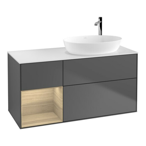 V&B Waschtischunterschrank Wandbeleuchtung Finion 120cm, Pl wh. m, Reg Oa ven, Anthrac. m