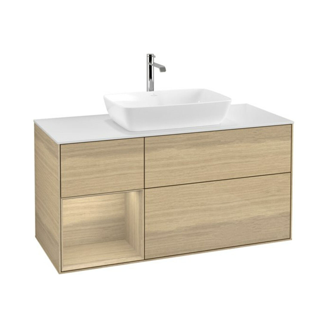 V&B Waschtischunterschrank Wandbeleuchtung Finion 120cm, Pl wh. m, Reg Oa ven, Oa ven