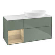 V&B Waschtischunterschrank Wandbeleuchtung Finion 120cm, Pl wh. m, Reg Oa ven, Oli. m Lac