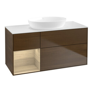 V&B Waschtischunterschrank Wandbeleuchtung Finion 120cm, Pl wh. m, Reg Oa ven, wal ven