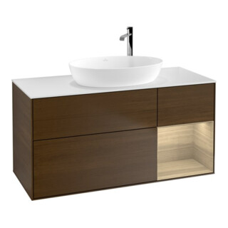 V&B Waschtischunterschrank Wandbeleuchtung Finion 120cm, Pl wh. m, Reg Oa ven, wal ven