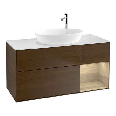 V&B Waschtischunterschrank Wandbeleuchtung Finion 120cm, Pl wh. m, Reg Oa ven, wal ven