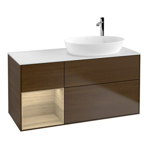 V&B Waschtischunterschrank Wandbeleuchtung Finion 120cm, Pl wh. m, Reg Oa ven, wal ven