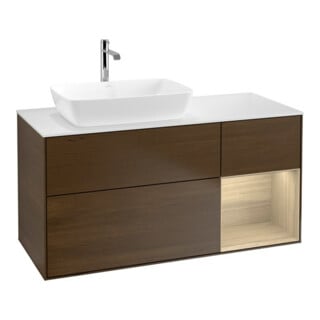 V&B Waschtischunterschrank Wandbeleuchtung Finion 120cm, Pl wh. m, Reg Oa ven, wal ven