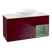 V&B Waschtischunterschrank Wandbeleuchtung Finion 120cm, Pl wh. m, Reg Oli. m Lac, Peo m