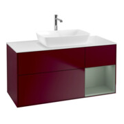 V&B Waschtischunterschrank Wandbeleuchtung Finion 120cm, Pl wh. m, Reg Oli. m Lac, Peo m