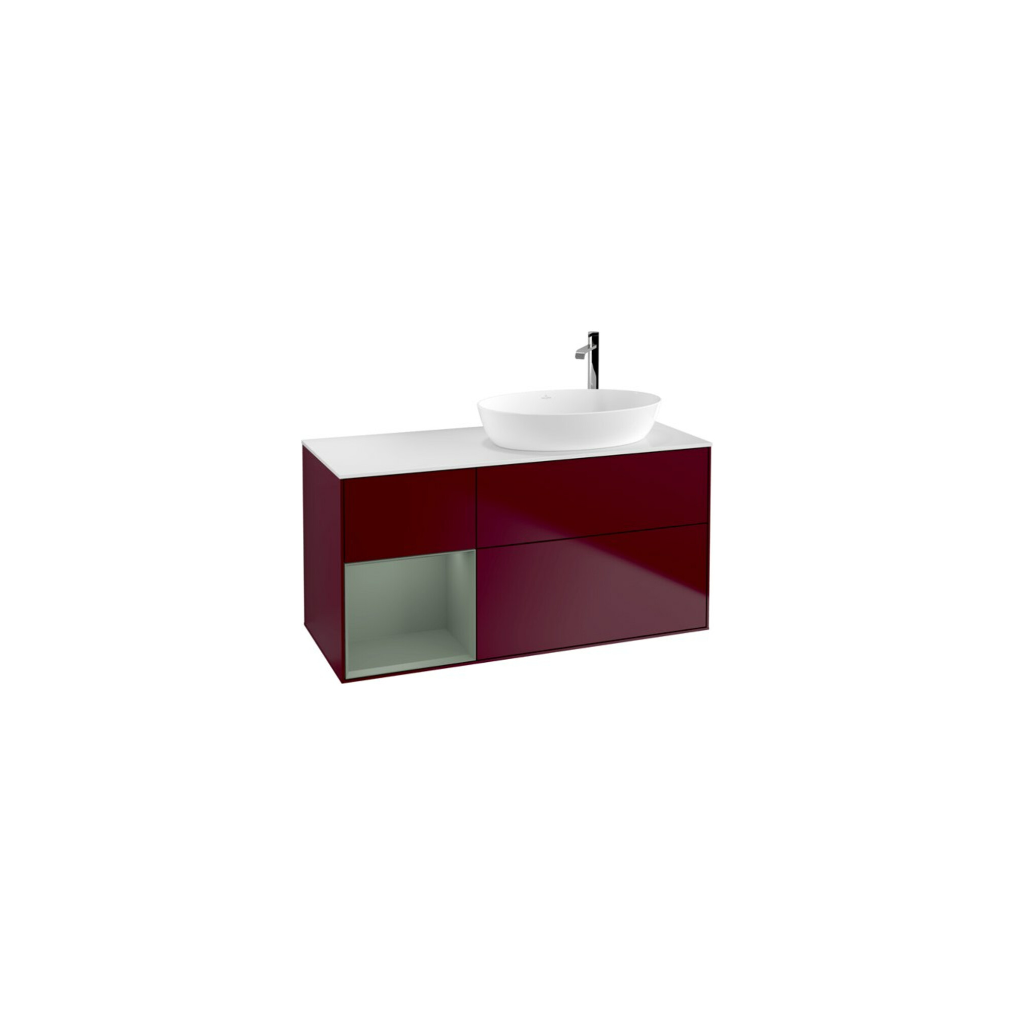 V&B Waschtischunterschrank Wandbeleuchtung Finion 120cm, Pl wh. m, Reg Oli. m Lac, Peo m ; Villeroy & Boch