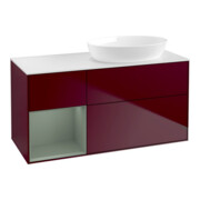 V&B Waschtischunterschrank Wandbeleuchtung Finion 120cm, Pl wh. m, Reg Oli. m Lac, Peo m