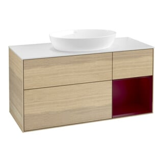V&B Waschtischunterschrank Wandbeleuchtung Finion 120cm, Pl wh. m, Reg Peo m Lac, Oa ven