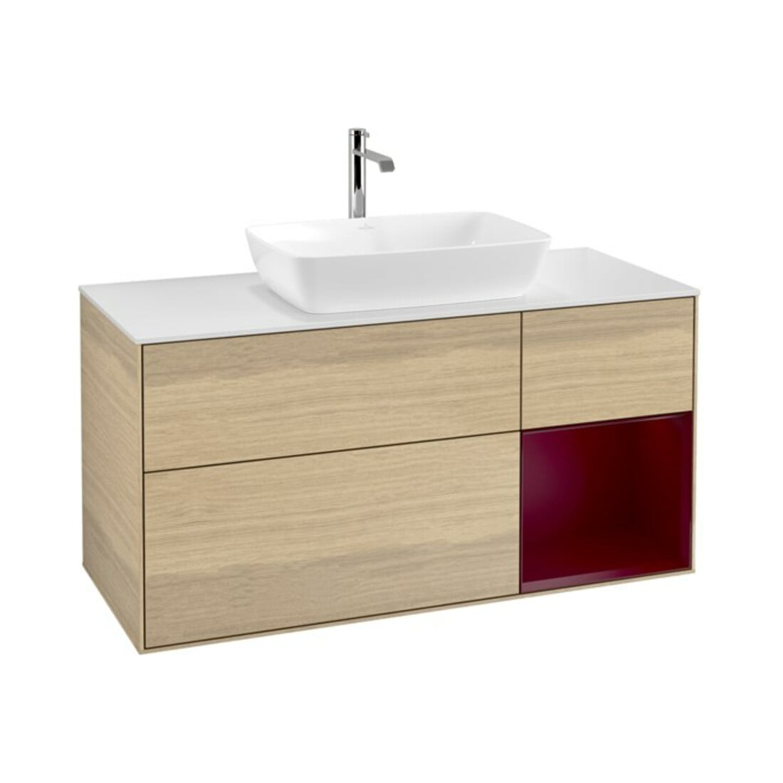 V&B Waschtischunterschrank Wandbeleuchtung Finion 120cm, Pl wh. m, Reg Peo m Lac, Oa ven