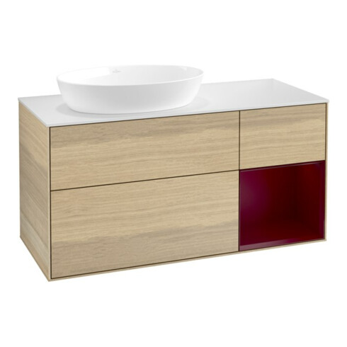 V&B Waschtischunterschrank Wandbeleuchtung Finion 120cm, Pl wh. m, Reg Peo m Lac, Oa ven