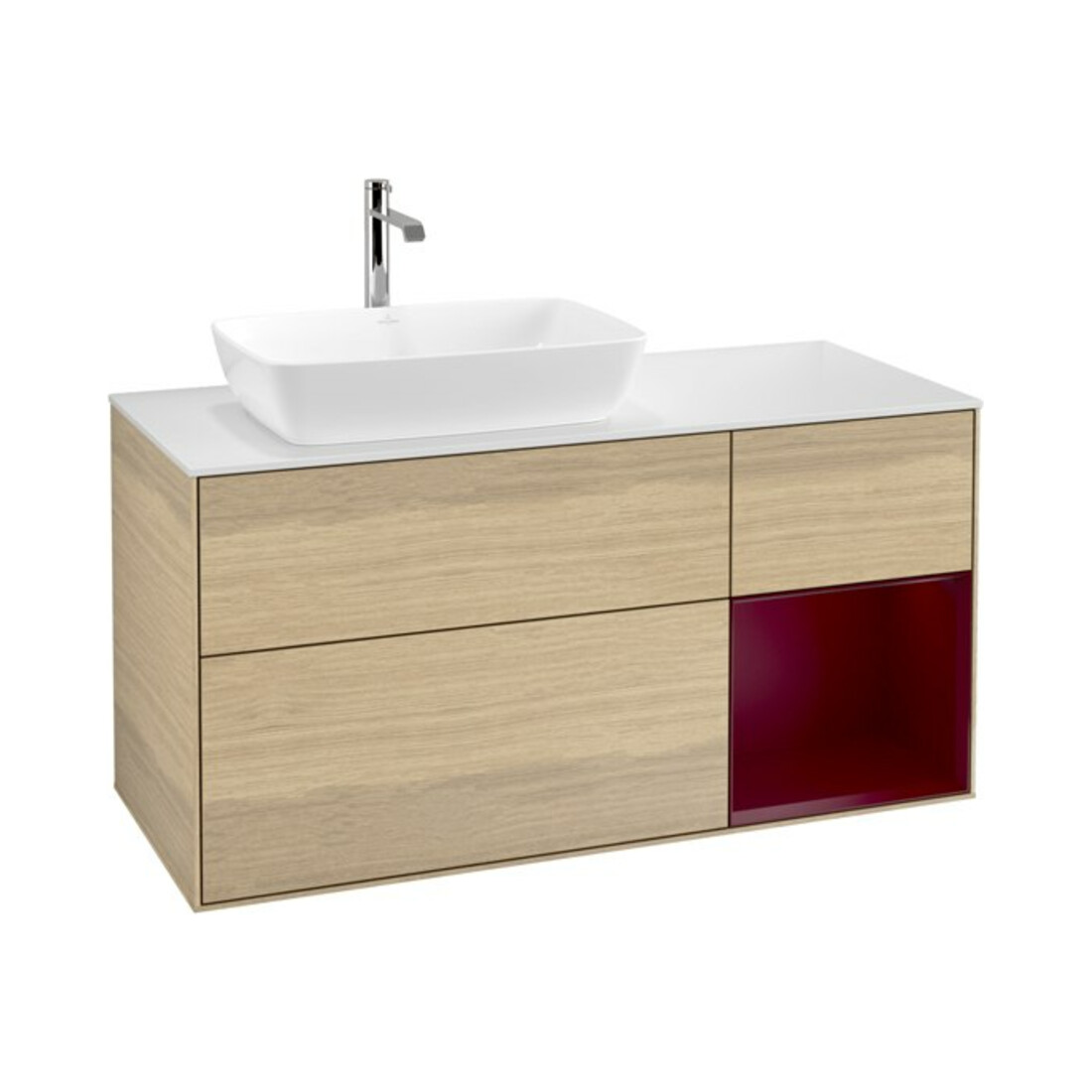V&B Waschtischunterschrank Wandbeleuchtung Finion 120cm, Pl wh. m, Reg Peo m Lac, Oa ven