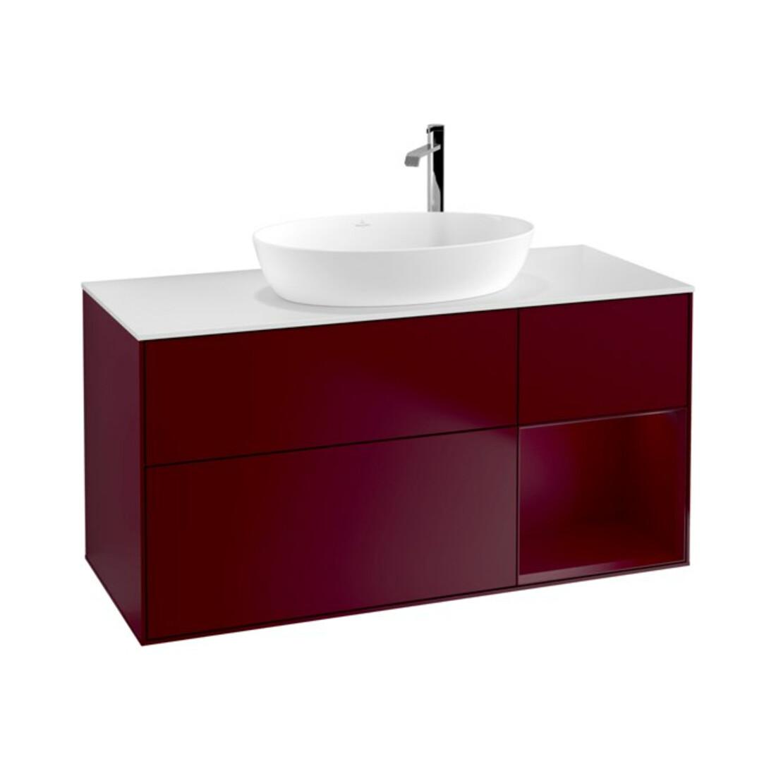 V&B Waschtischunterschrank Wandbeleuchtung Finion 120cm, Pl wh. m, Reg Peo m Lac, Peo m
