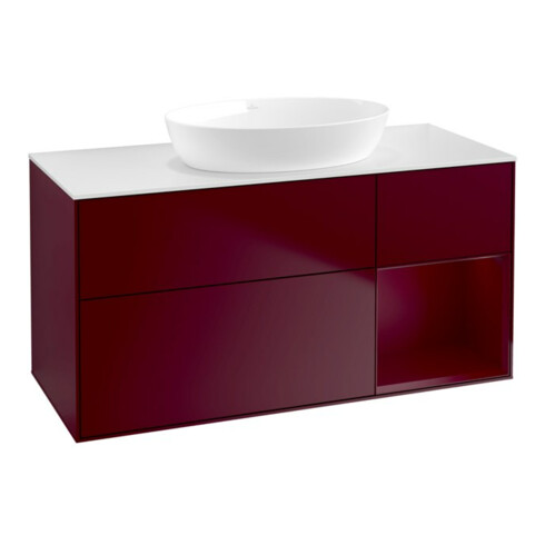 V&B Waschtischunterschrank Wandbeleuchtung Finion 120cm, Pl wh. m, Reg Peo m Lac, Peo m