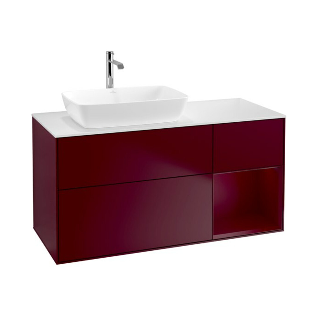 V&B Waschtischunterschrank Wandbeleuchtung Finion 120cm, Pl wh. m, Reg Peo m Lac, Peo m