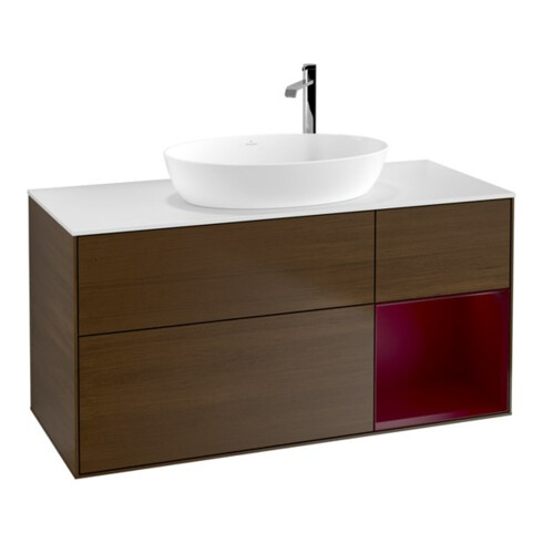 V&B Waschtischunterschrank Wandbeleuchtung Finion 120cm, Pl wh. m, Reg Peo m Lac, wal ven
