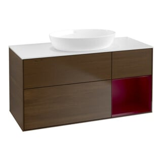 V&B Waschtischunterschrank Wandbeleuchtung Finion 120cm, Pl wh. m, Reg Peo m Lac, wal ven