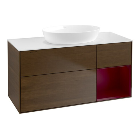 V&B Waschtischunterschrank Wandbeleuchtung Finion 120cm, Pl wh. m, Reg Peo m Lac, wal ven
