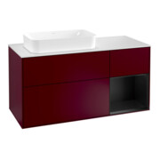 V&B Waschtischunterschrank Wandbeleuchtung Finion 120cm, Pl wh. m, Reg re bla m Lac, Peo m