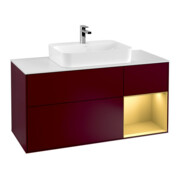 V&B Waschtischunterschrank Wandbeleuchtung Finion 120cm, Pl wh. m, Reg re gol m, Peo m