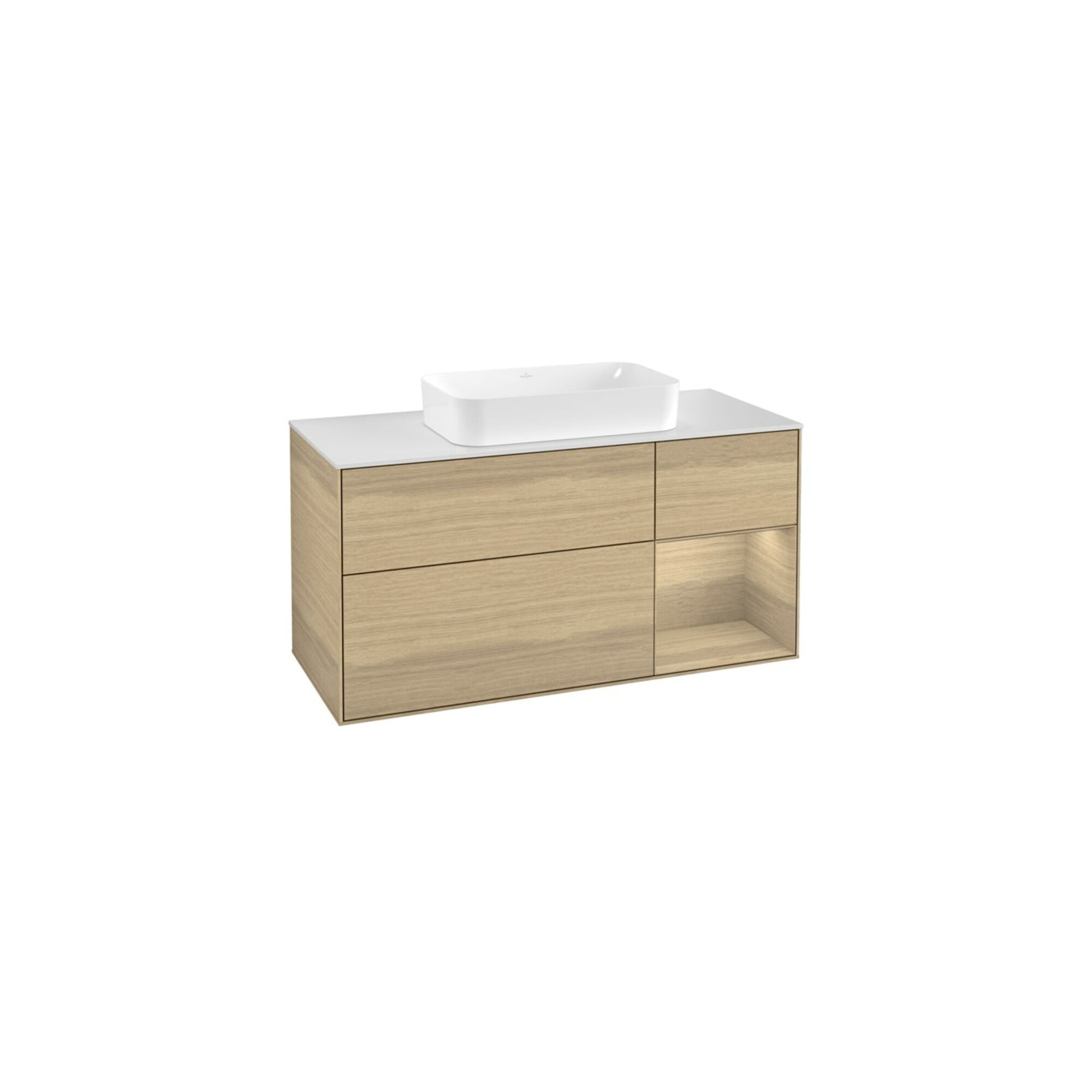 V&B Waschtischunterschrank Wandbeleuchtung Finion 120cm, Pl wh. m, Reg re Oa ven, Oa ven ; Villeroy & Boch