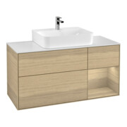 V&B Waschtischunterschrank Wandbeleuchtung Finion 120cm, Pl wh. m, Reg re Oa ven, Oa ven
