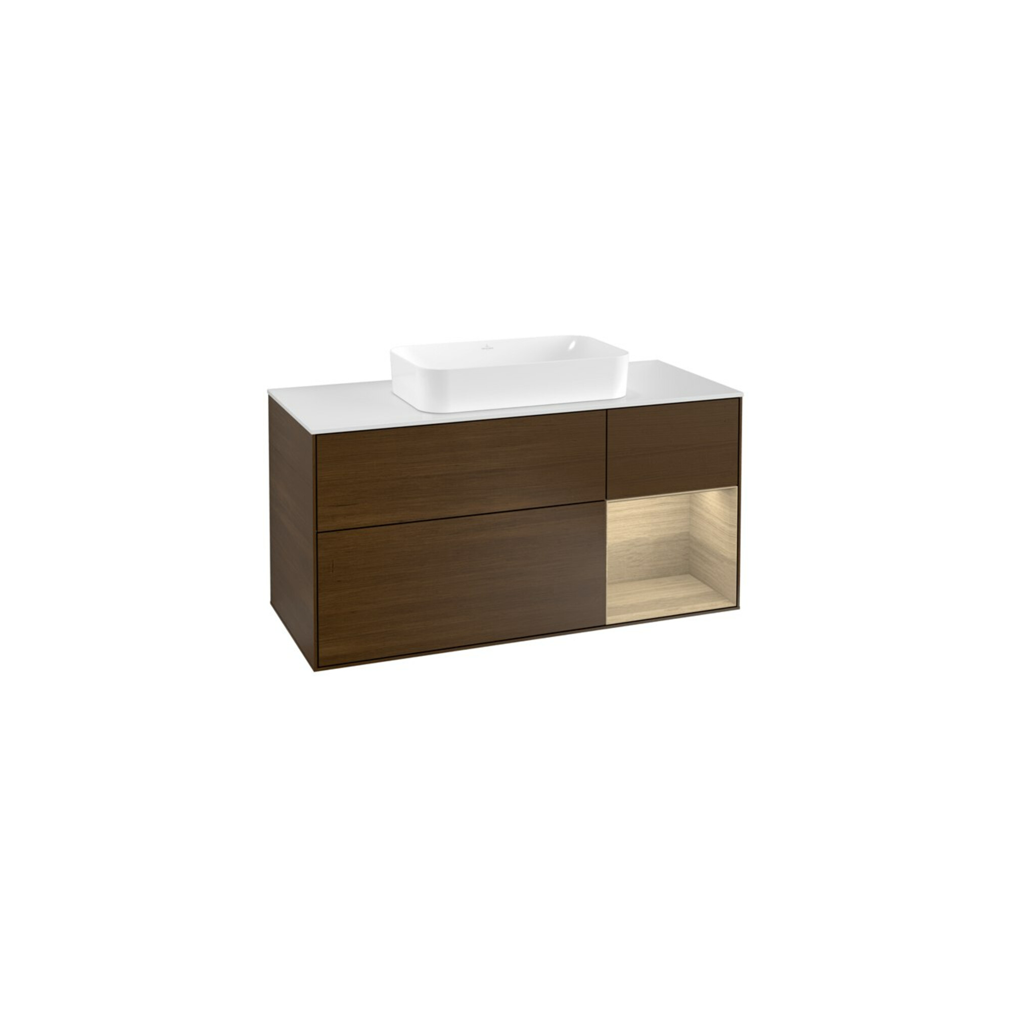 V&B Waschtischunterschrank Wandbeleuchtung Finion 120cm, Pl wh. m, Reg re Oa ven, wal ven ; Villeroy & Boch