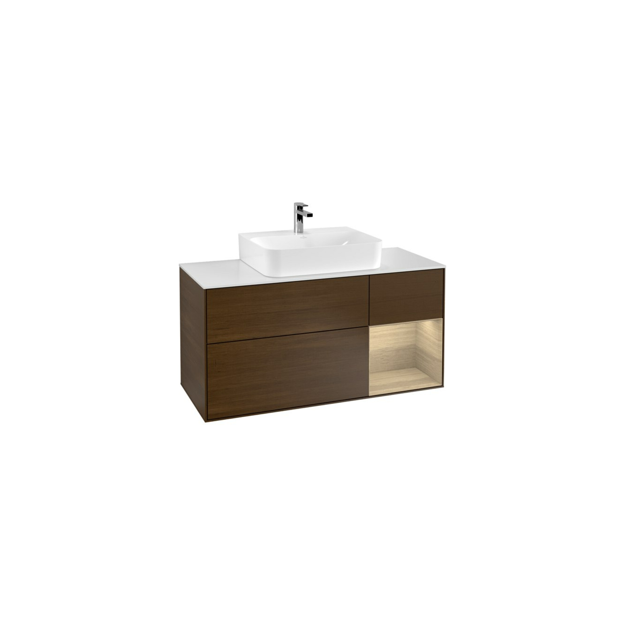 V&B Waschtischunterschrank Wandbeleuchtung Finion 120cm, Pl wh. m, Reg re Oa ven, wal ven ; Villeroy & Boch