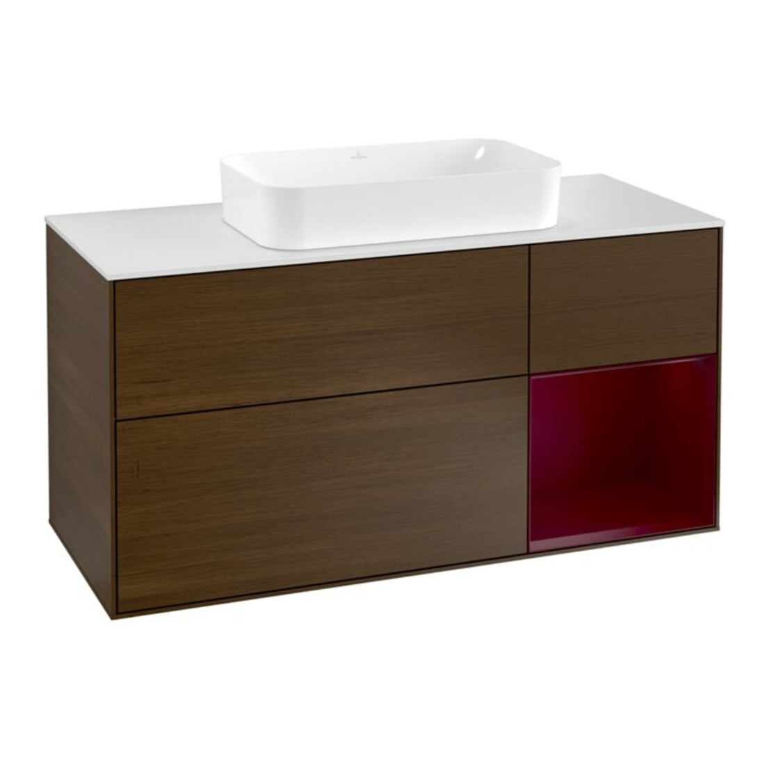 V&B Waschtischunterschrank Wandbeleuchtung Finion 120cm, Pl wh. m, Reg re Peo, wal ven