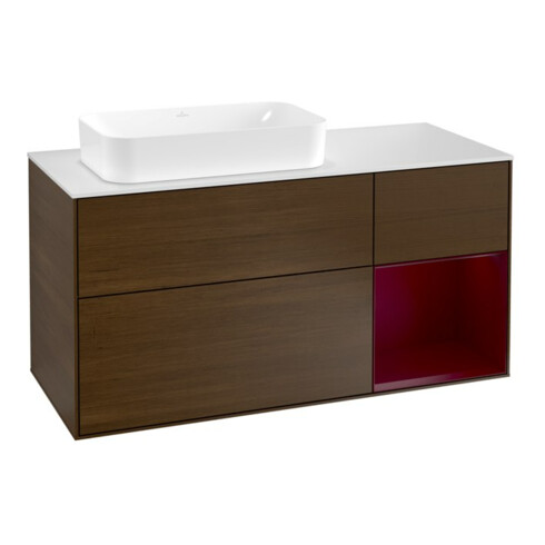 V&B Waschtischunterschrank Wandbeleuchtung Finion 120cm, Pl wh. m, Reg re Peo, wal ven
