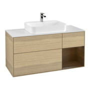 V&B Waschtischunterschrank Wandbeleuchtung Finion 120cm, Pl wh. m, Reg re wal ven, Oa ven