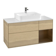 V&B Waschtischunterschrank Wandbeleuchtung Finion 120cm, Pl wh. m, Reg re wal ven, Oa ven