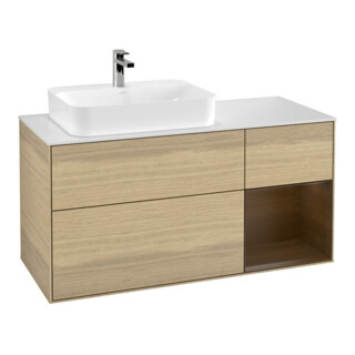 V&B Waschtischunterschrank Wandbeleuchtung Finion 120cm, Pl wh. m, Reg re wal ven, Oa ven