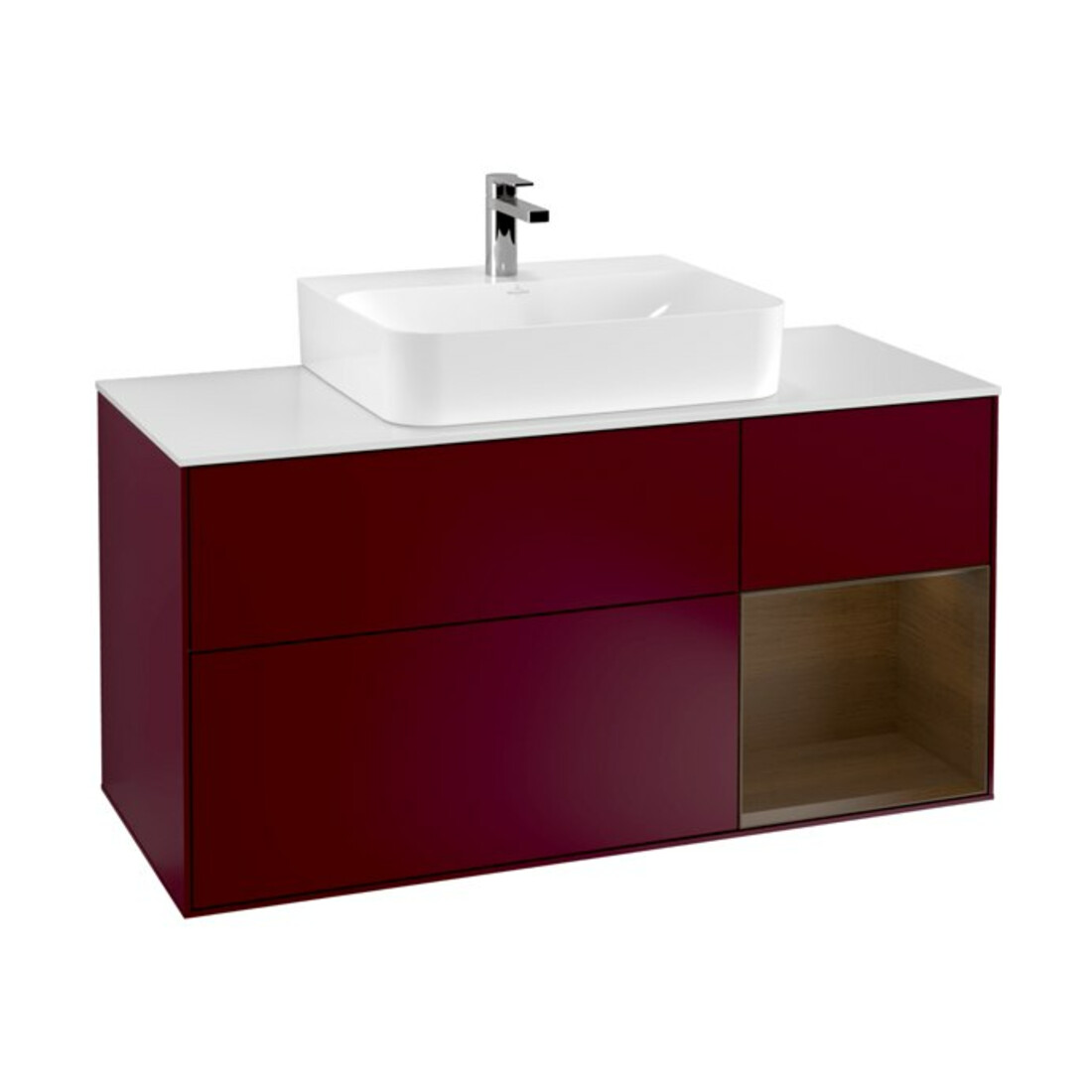 V&B Waschtischunterschrank Wandbeleuchtung Finion 120cm, Pl wh. m, Reg re wal ven, Peo m