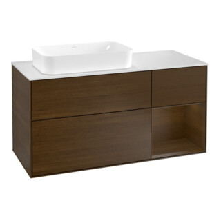 V&B Waschtischunterschrank Wandbeleuchtung Finion 120cm, Pl wh. m, Reg re wal ven, wal ven