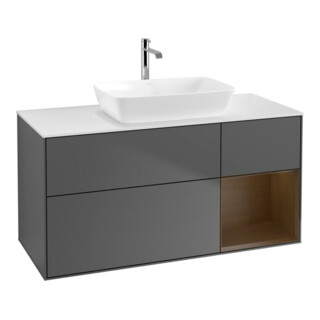 V&B Waschtischunterschrank Wandbeleuchtung Finion 120cm, Pl wh. m, Reg wal ven, Anthrac. m