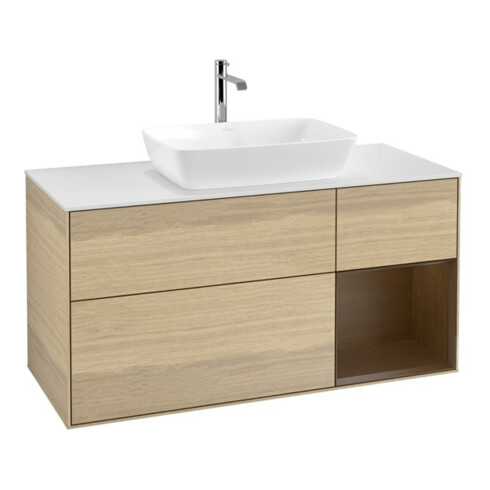 V&B Waschtischunterschrank Wandbeleuchtung Finion 120cm, Pl wh. m, Reg wal ven, Oa ven